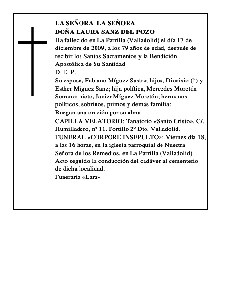 Doña Laura Sanz del Pozo