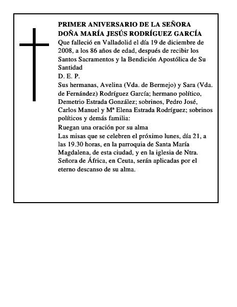 Doña María Jesús Rodríguez García