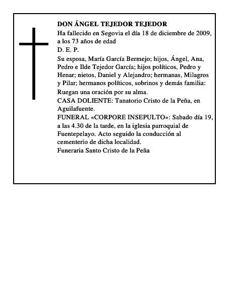 Don Ángel Tejedor Tejedor