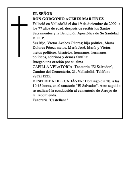 Don Gorgonio Acebes Martínez