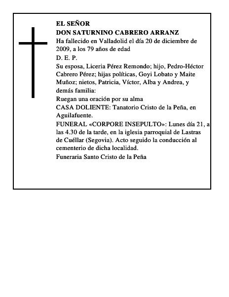 Don Saturnino Cabrero Arranz