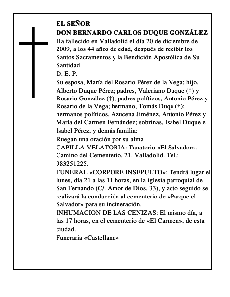 Don Bernardo Carlos Duque González