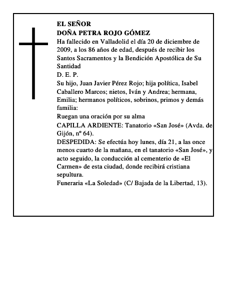 Doña Petra Rojo Gómez