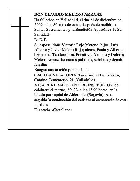 Don Claudio Melero Arranz
