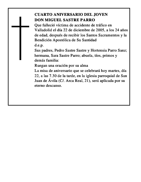 Don Miguel Sastre Parro