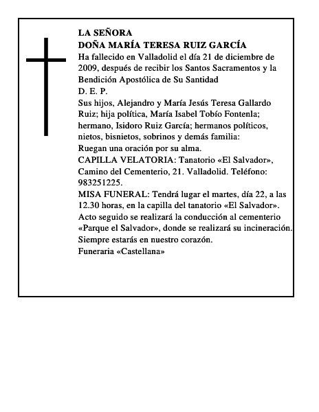 Doña María Teresa Ruiz García