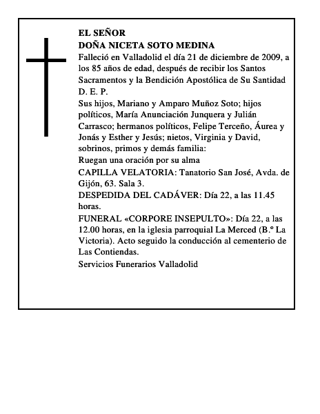 Doña Niceta Soto Medina