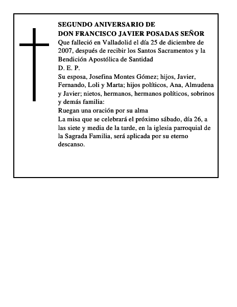 Don Francisco Javier Posadas Señor