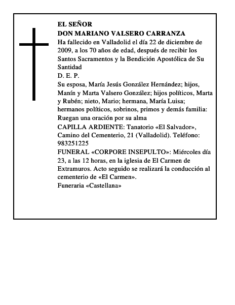 Don Mariano Valsero Carranza