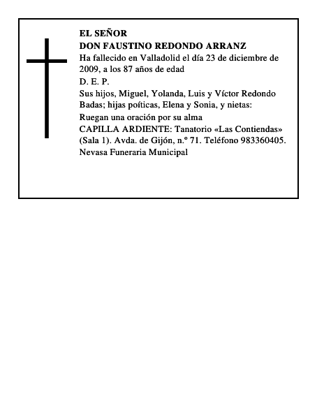 Don Faustino Redondo Arranz