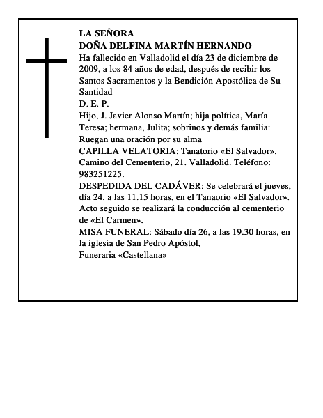 Doña Delfina Martín Hernando