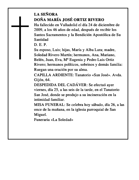 Doña María José Ortiz Rivero