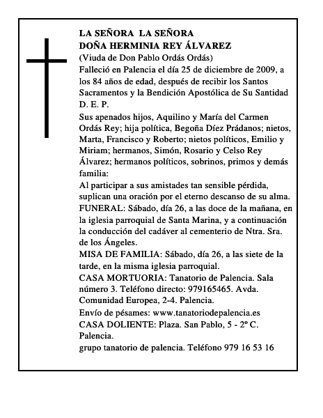 Doña Herminia Rey Álvarez