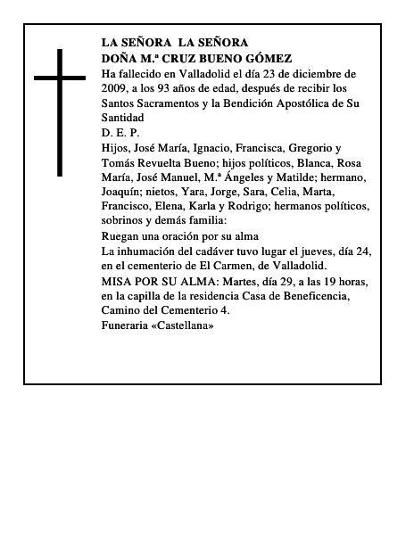 Doña M.ª Cruz Bueno Gómez