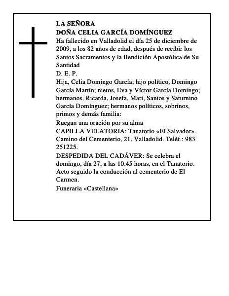 Doña Celia García Domínguez