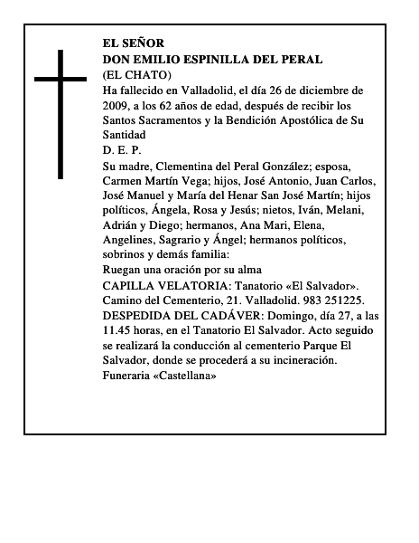 Don Emilio Espinilla del Peral