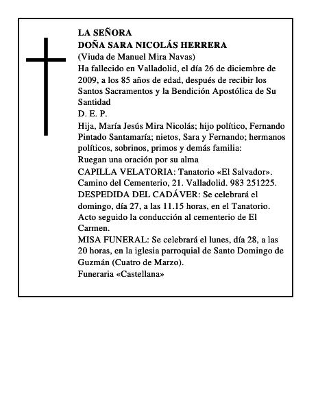 Doña Sara Nicolás Herrera
