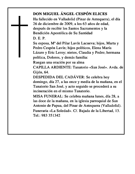Don Miguel Ángel Cespón Elices
