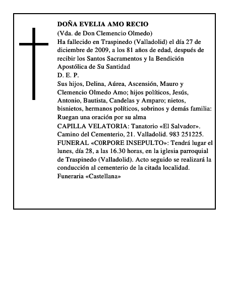 Doña Evelia Amo Recio
