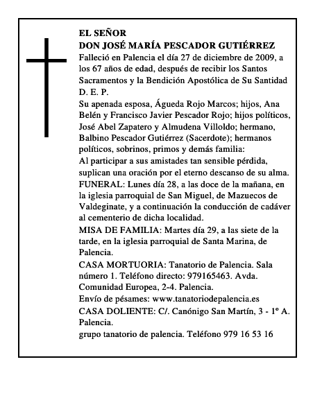 Don José María Pescador Gutiérrez