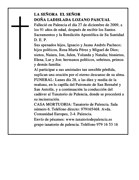 Doña Ladislada Lozano Pascual