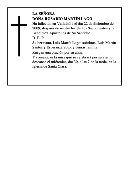 Doña Rosario Martín Lago