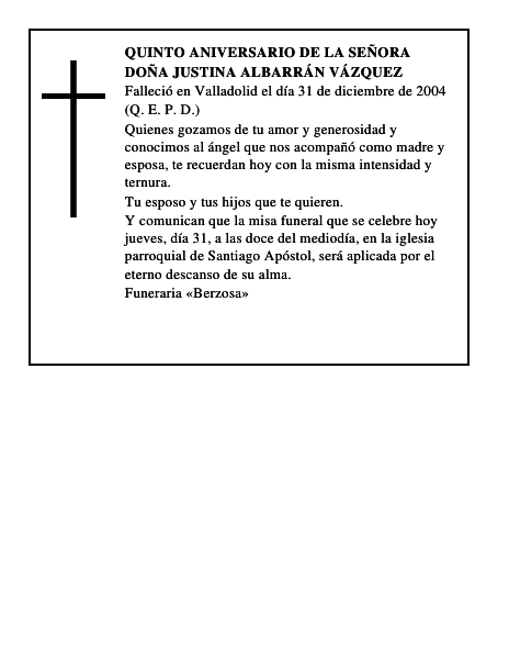 Doña Justina Albarrán Vázquez