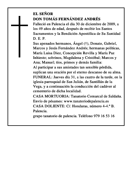 Don Tomás Fernández Andrés