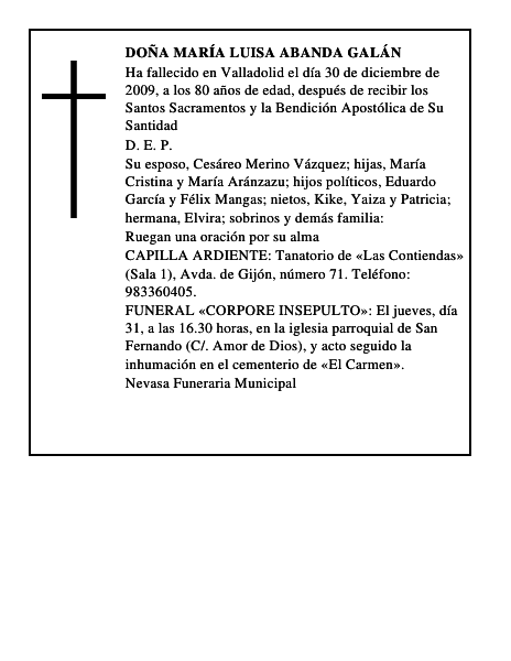 Doña María Luisa Abanda Galán