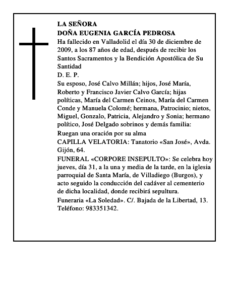 Doña Eugenia García Pedrosa