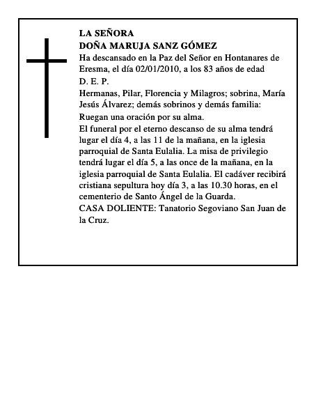 Doña Maruja Sanz Gómez