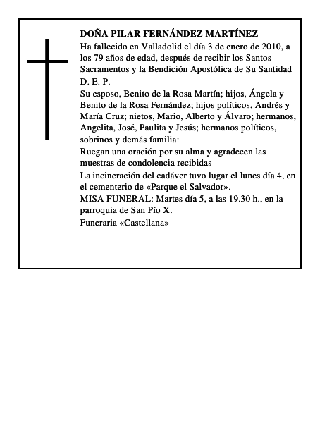 Doña Pilar Fernández Martínez