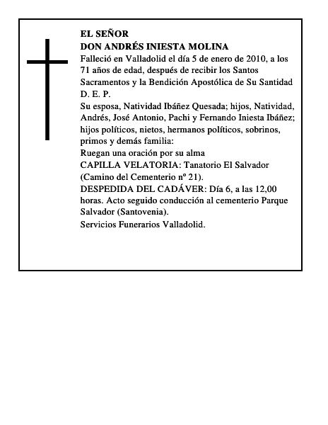 Don Andrés Iniesta Molina