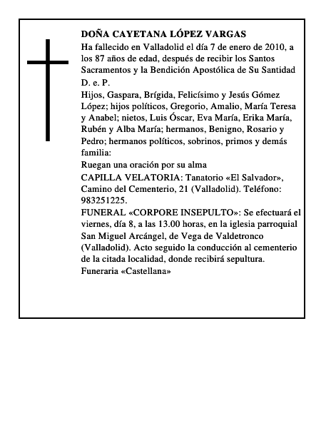 Doña Cayetana López Vargas