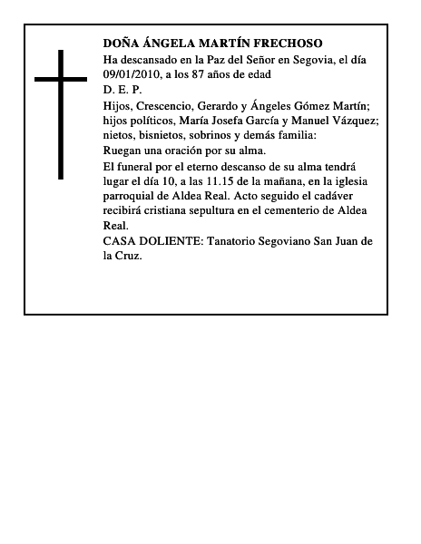 Doña Ángela Martín Frechoso