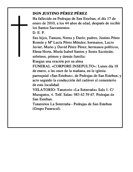 Don Justino Pérez Pérez