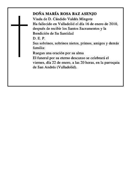 Doña María Rosa Baz Asenjo