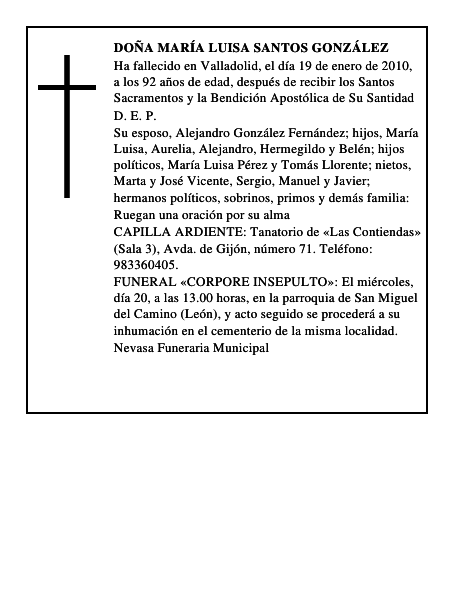 Doña María Luisa Santos González