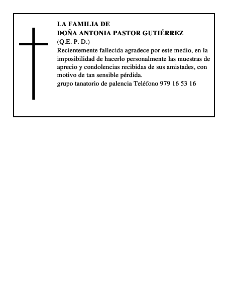 Doña Antonia Pastor Gutiérrez