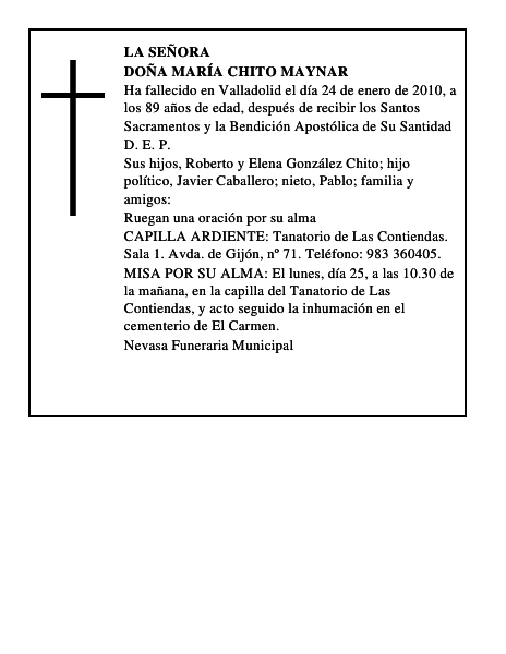 Doña María Chito Maynar