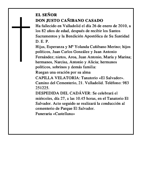 Don Justo Cañibano Casado
