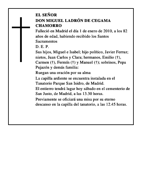 Don Miguel Ladrón de Cegama Chamorro