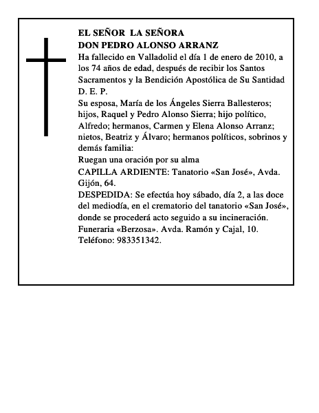 Don Pedro Alonso Arranz
