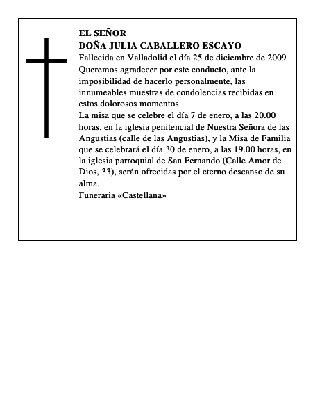 Doña Julia Caballero Escayo