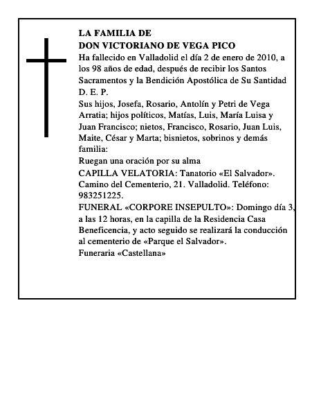 Don Victoriano de Vega Pico