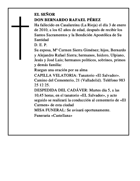 Don Bernardo Rafael Pérez