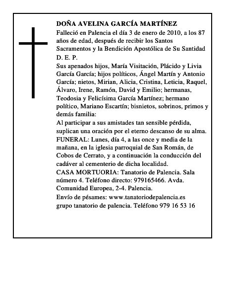 Doña Avelina García Martínez