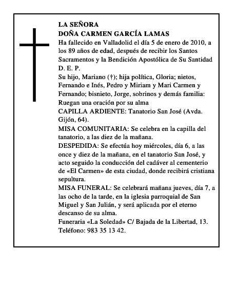 Doña Carmen García Lamas