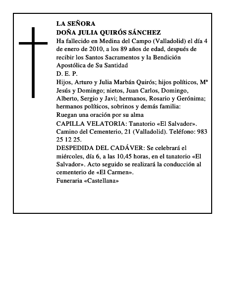Doña Julia Quirós Sánchez