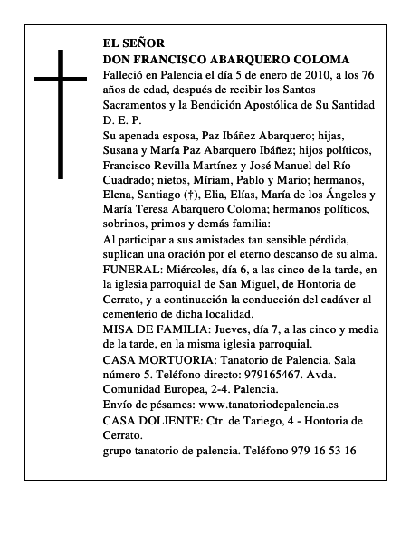 Don Francisco Abarquero Coloma